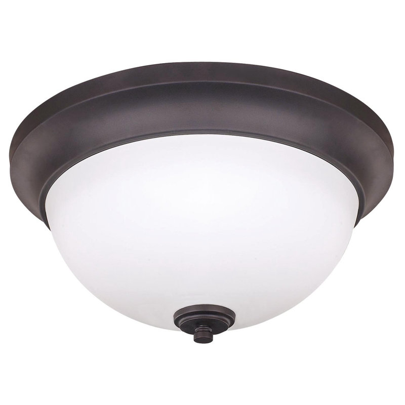 Plafonnier encastré 2 lumières Stivers, Bronze huilé, H 10 po