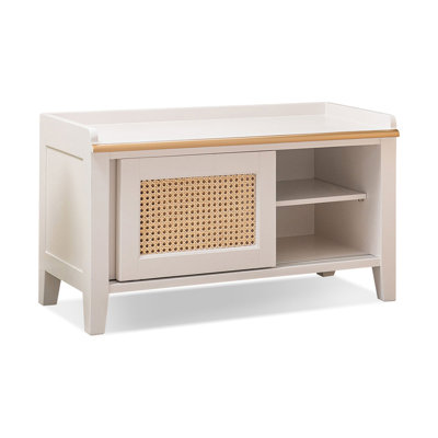 White Solid Wood Bench