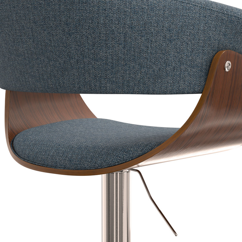 Sheldon - Tabouret de bar pivotant réglable, Polyester bleu