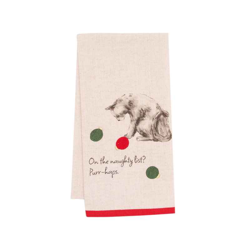 Serviette de Noël Ornement jouets Naughty Cat