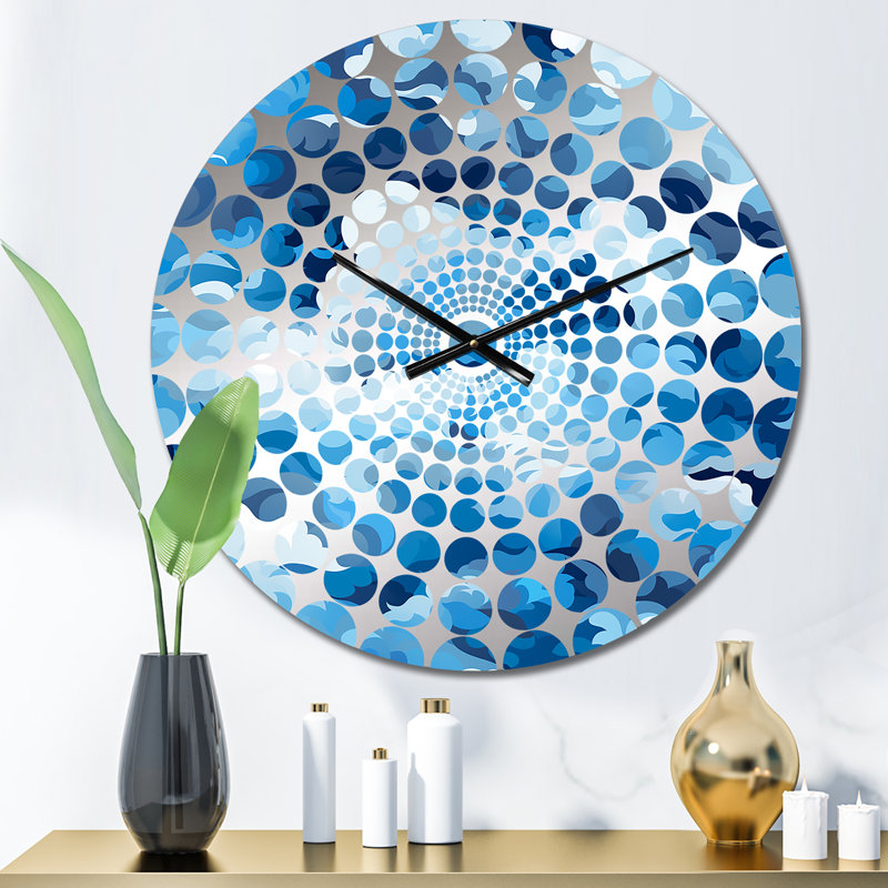 Blue Camouflage Skies - Horloge murale abstraite, Petit