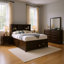 Ensemble de chambre à coucher grand lit 4 pièces Simo avec tiroirs, noir-118445313-118445315