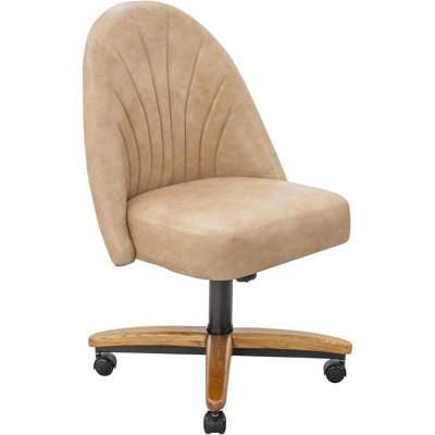 Chromcraft Swivel Tilt Chairs, PU Leather Chairs With Soft Wheels, Ultra Comfy Kitchen Chairs,