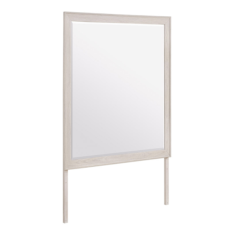 Miroir de conception contemporaine, 39.02" H x 40.98" W, Beige