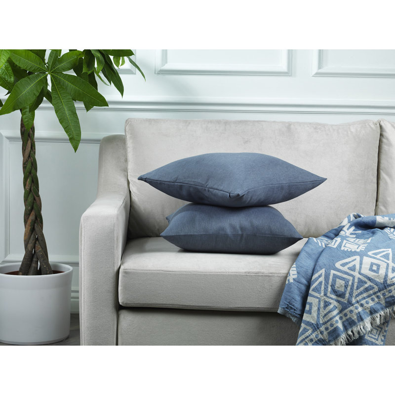 Housses de coussin rectangulaires en lin uni, Bleu ciel