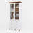 White MDF Display Storage Cabinet,Tall Kitchen Pantry Cabinets With Glass Doors And Adjustable Shelves,Freestanding Storage Cupboard For Kitchen, Living Room