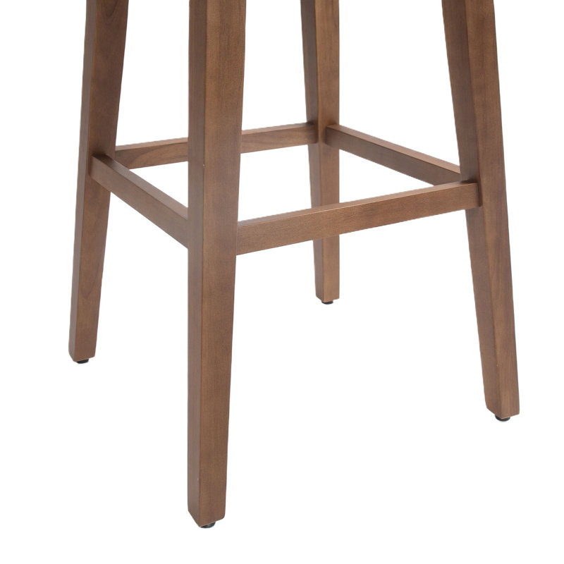 Luthando Swivel Upholstered Counter Stool with Solid Wood Frame, Navy