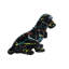 Statue de basset hound en résine Nifao - sculpture colorée pour chien d'intérieur / extérieur avec un motif abstrait sur une finition noire brillante, figurine décorative moderne pour les amoureux des chiens, collections d'art: 16 x 8 po x 13 po