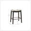 Élégant tabouret de comptoir rembourré avec structure en bois massif et finition gris foncé, parfait pour la cuisine moderne-76202856
