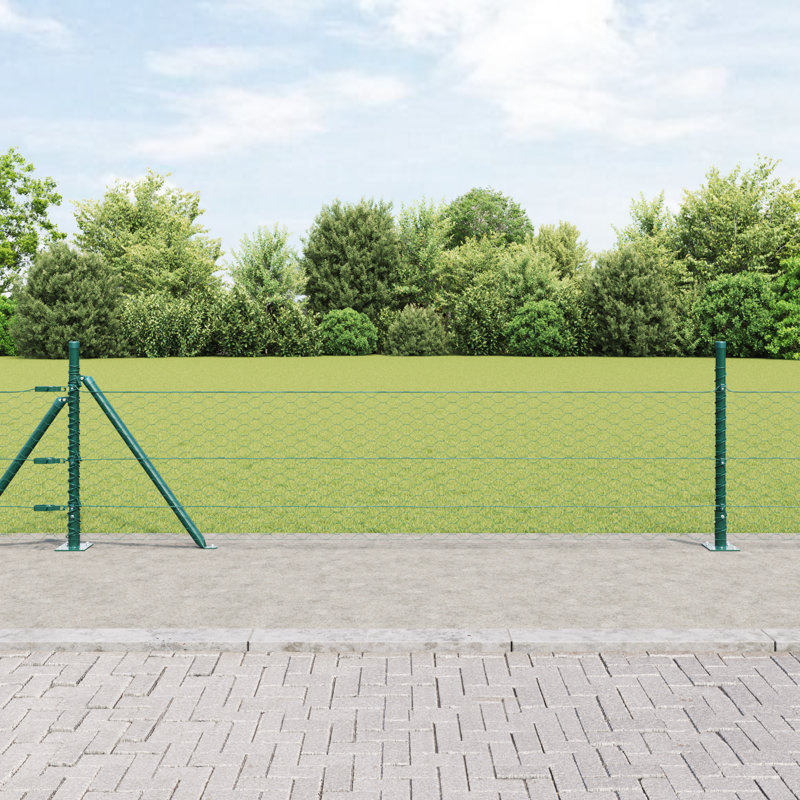 Hexagon Fence Steel, 50cm H x 1000cm W, Green