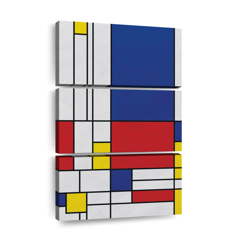 Impression géométrique sur toile géométrique Mondrian II, H 65 po x l 42 po x P 1,25 po