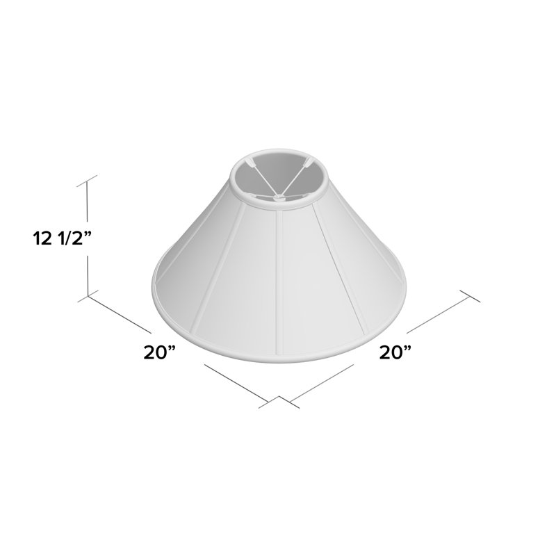 Royal Designs, Inc. BSO-706-20WH Coolie Empire, abat-jour de base, 7 x 20 x 12,5, blanc, Blanc, H 12,5 po x l 20 po x P 20 po