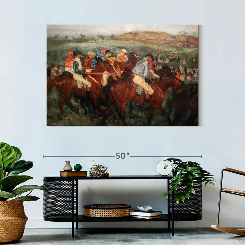 Sirci Gentlemen Jockeys avant le départ, H 32 po x l 48 po