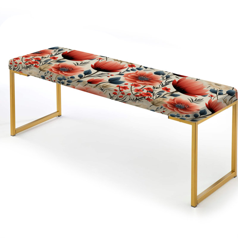 Divine Dreams, motif floral - banc rembourré or floral