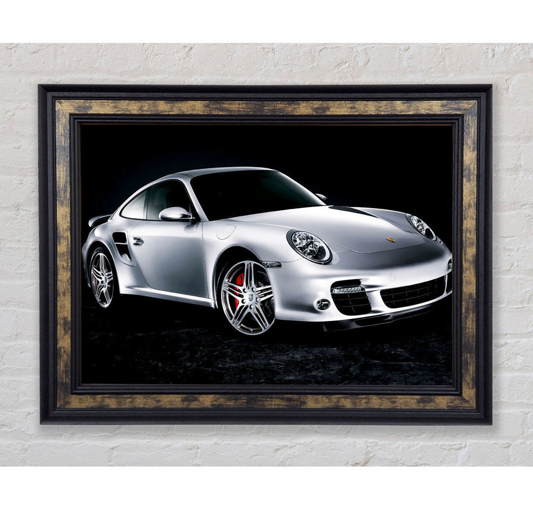 Porsche 911 Silver Beauty - Einzelner Bilderrahmen Kunstdrucke