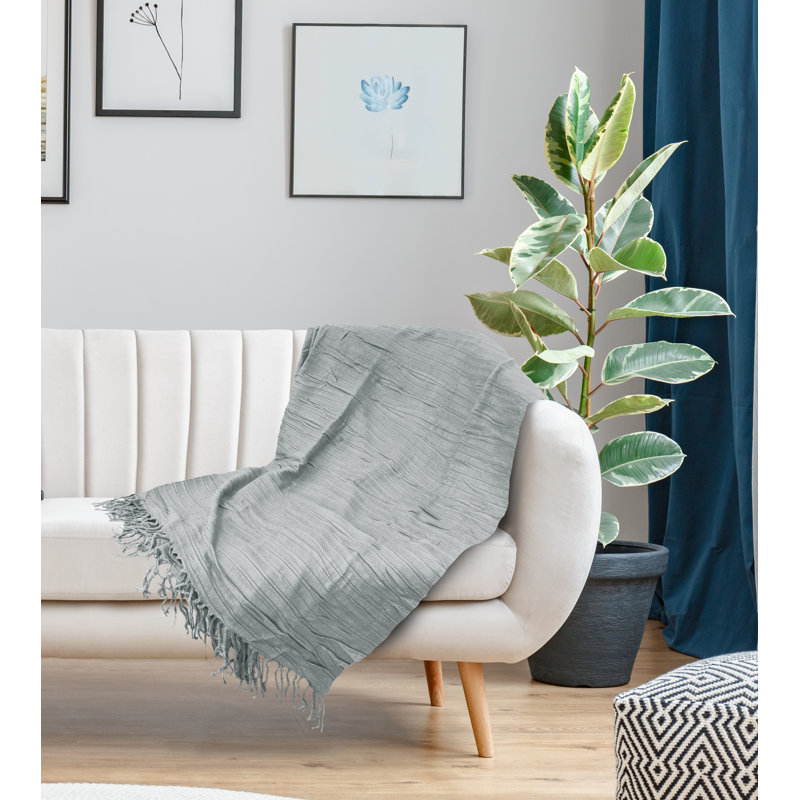 Knitted Throw Blanket, Silver