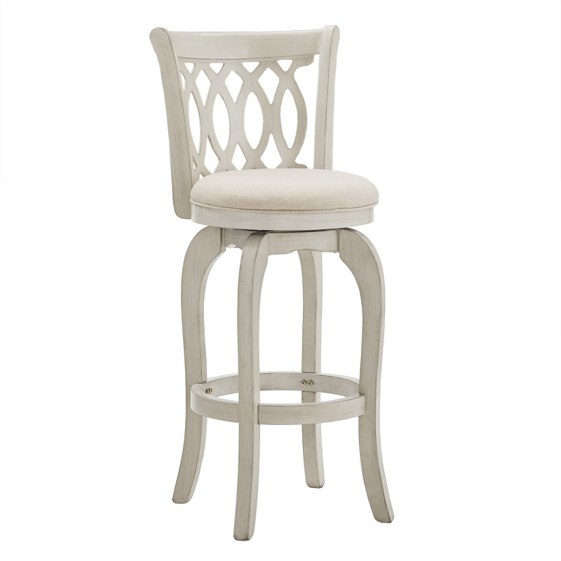 Alyn Swivel Counter Height Chair, Beige, Antique White, Bar Stool (29" Seat Height)