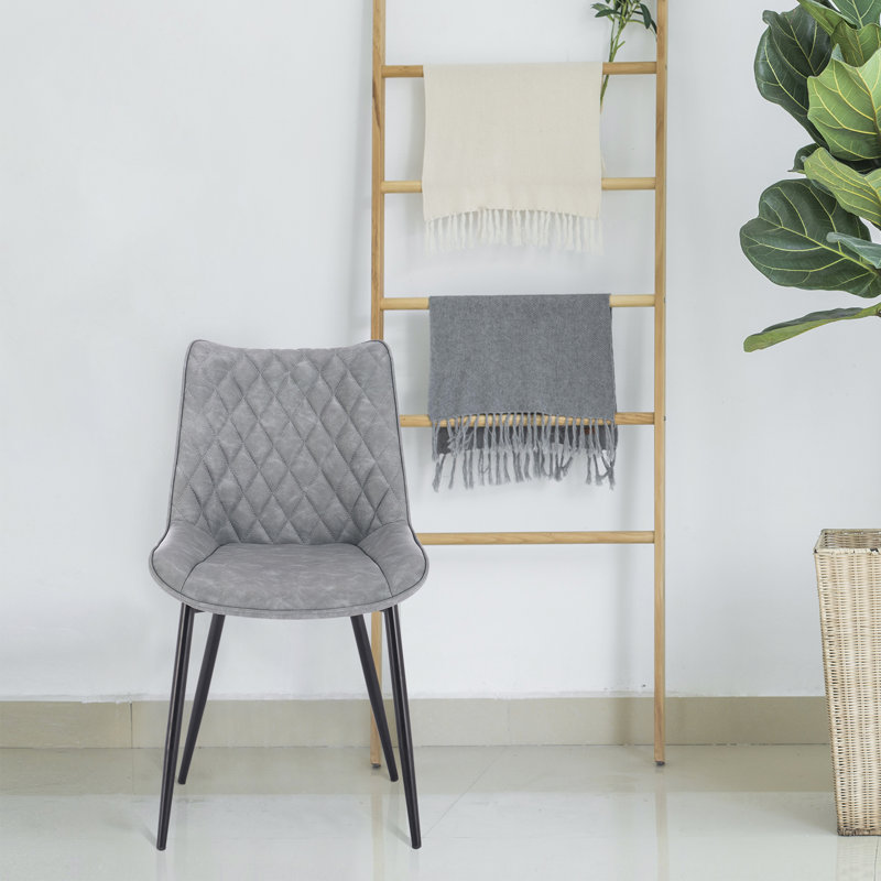 Alhambra 46.5cm H Upholstered Side Chair, Grey, 2