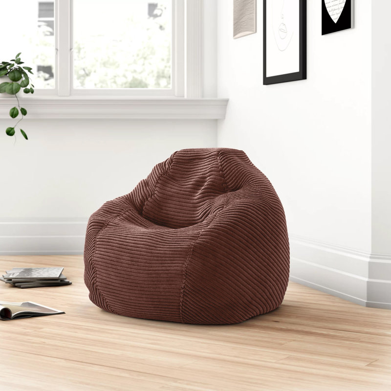 Petit fauteuil poire et méridienne Mikye, Marron foncé