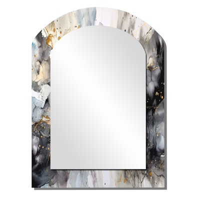 Miroir mural arqué gris délicat abstrait II