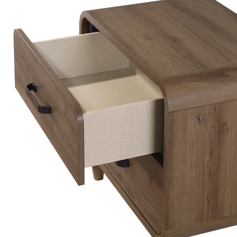 Table de chevet contemporaine, Brun