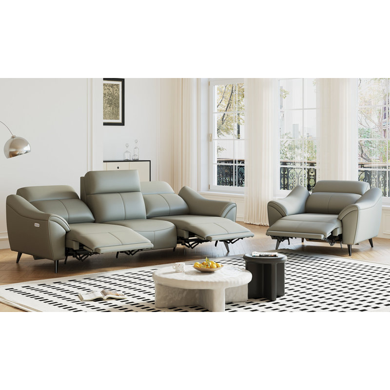 Fauteuil inclinable mural Zero, inclinable électrique compact de 24 pouces de large avec moteur silencieux et soutien lombaire - Canapé inclinable électrique Premium gris