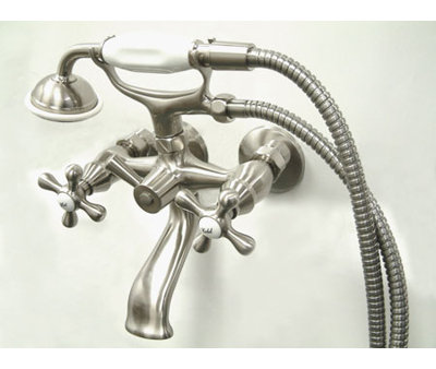 Triple Handle Wall Mounted Clawfoot Tub Faucet