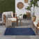 Mullican Sandy Solid Blue Easy Care Indoor/Outdoor Area Rug