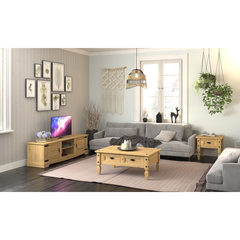Rustic Charm Solid Wood End Table