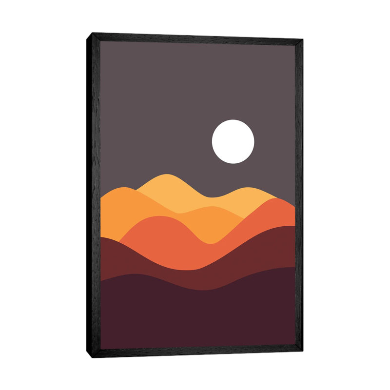 Geometric Landscape XX - Print on Canvas, Black Framed, 101.6 cm H x 66.04 cm W