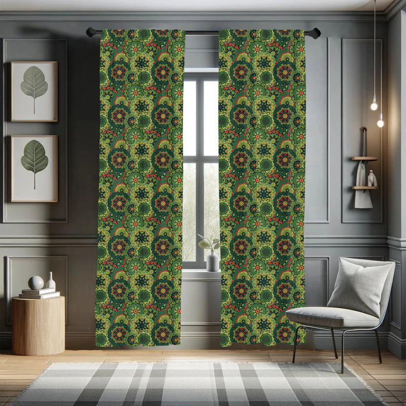 Mandala Semi-Sheer Rod Pocket Curtain Panels, 28" x 63"