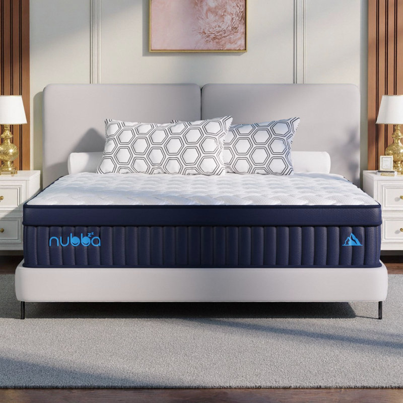 Matelas hybride simple de luxe de 14 pouces - Mousse à mémoire de forme et ressorts ensachés pour un soutien rafraîchissant, un soulagement de la pression et un confort ultra-moelleux - Housse hypoallergénique