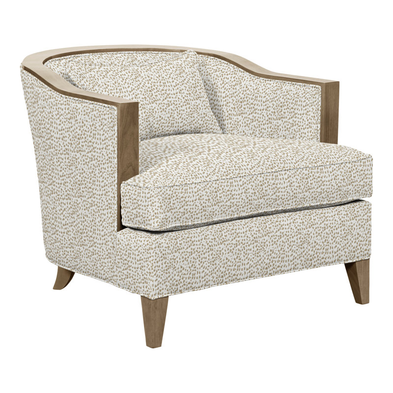 Thom Filicia Home Upholstered Barrel Chair, Hampton, Worthy Snow Polyester Blend