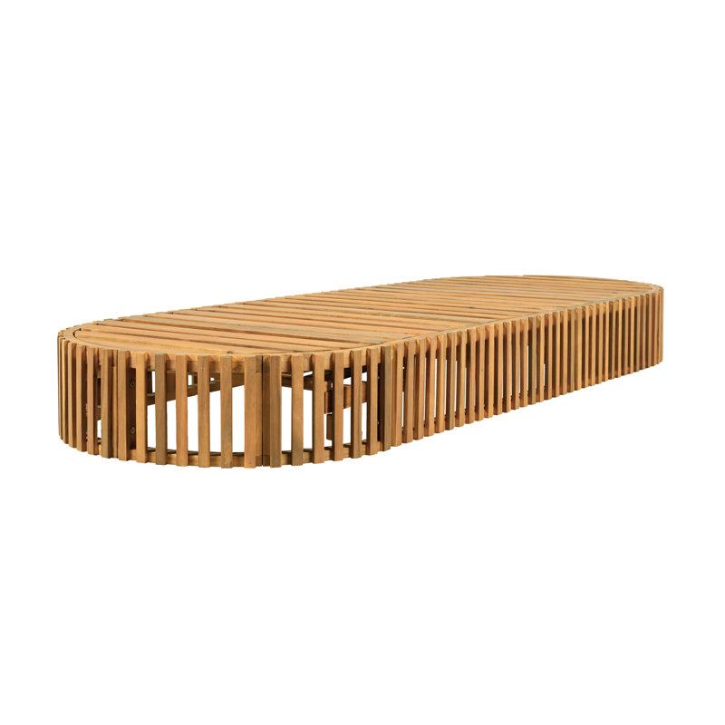 Chaise longue de patio en bois d'acacia de qualité supérieure, style campagnard élégant en teck pour une utilisation près de la piscine
