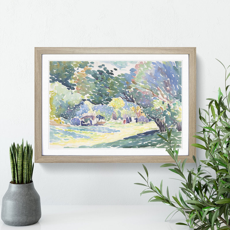 Landscape Vol.3 by Henri-Edmond Cross - Picture Frame Painting, 27cm H x 36cm W x 2cm D, Oak Framed