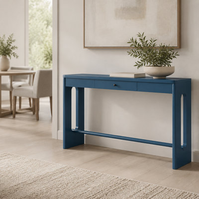 Table d'entrée en bois de 152 cm (59,87 po) avec placage de chêne et tiroir pour couloir et salon