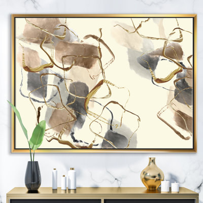" Gold Glam Squares V " Painting Print
