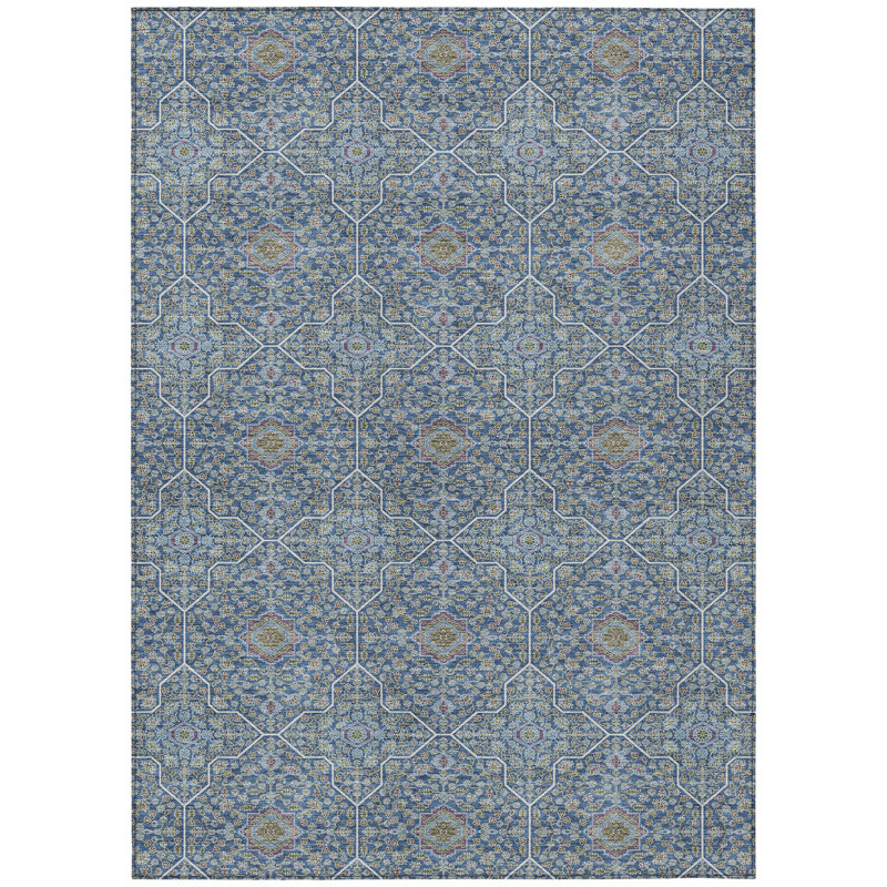 Machine Washable Indoor/Outdoor Kugler ACN2409 Global Rug, Rectangle 10' x 14'