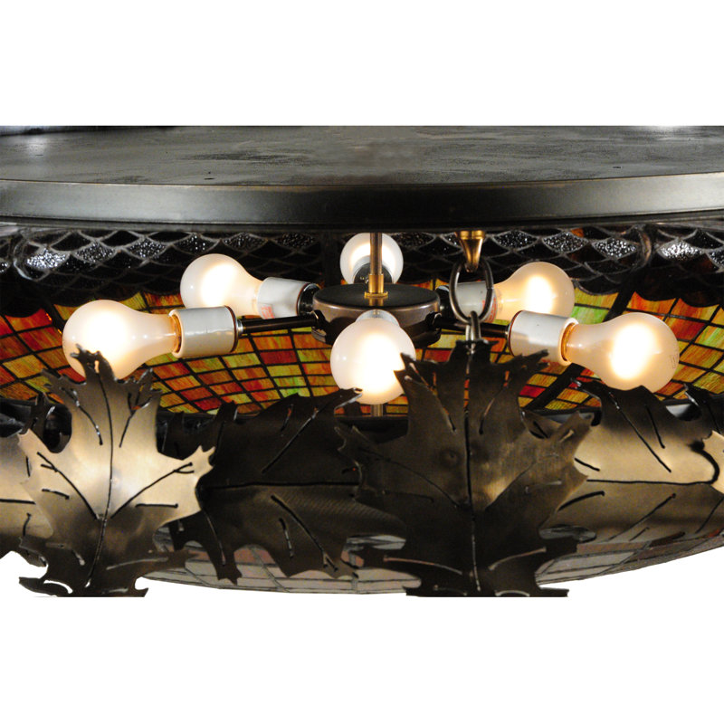 Rustic Lodge Glass Semi Flush Mount