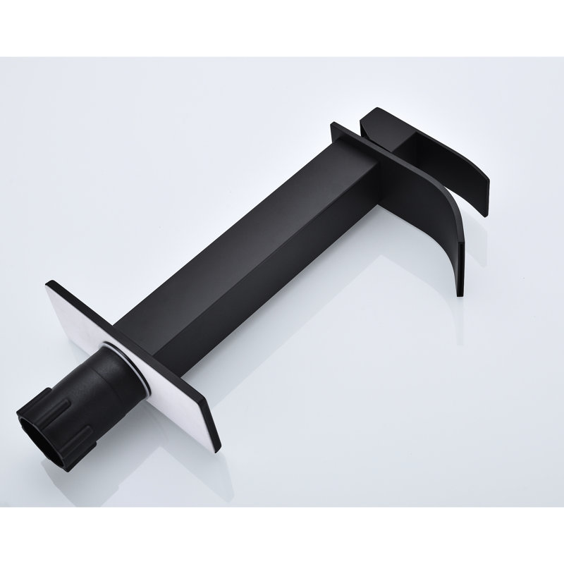 Robinet de salle de bain à cascade, couleur noir mat, poignée simple pour un contrôle pratique de l'eau, fabriqué avec une teinte de lavabo en acier inoxydable, durabilité