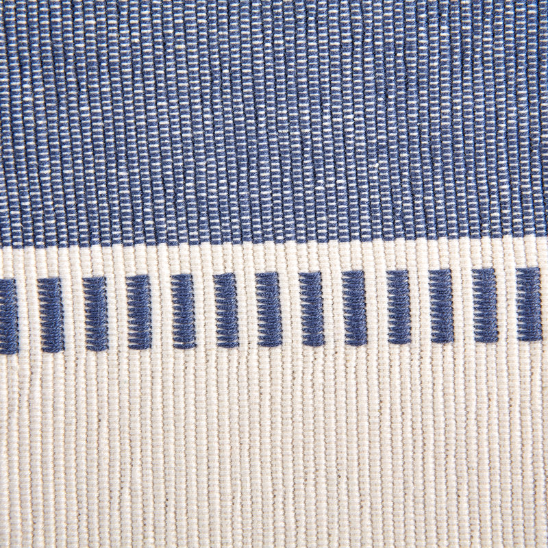 Kizer Striped 100% Cotton Table Runner, 72" x 13", French Blue