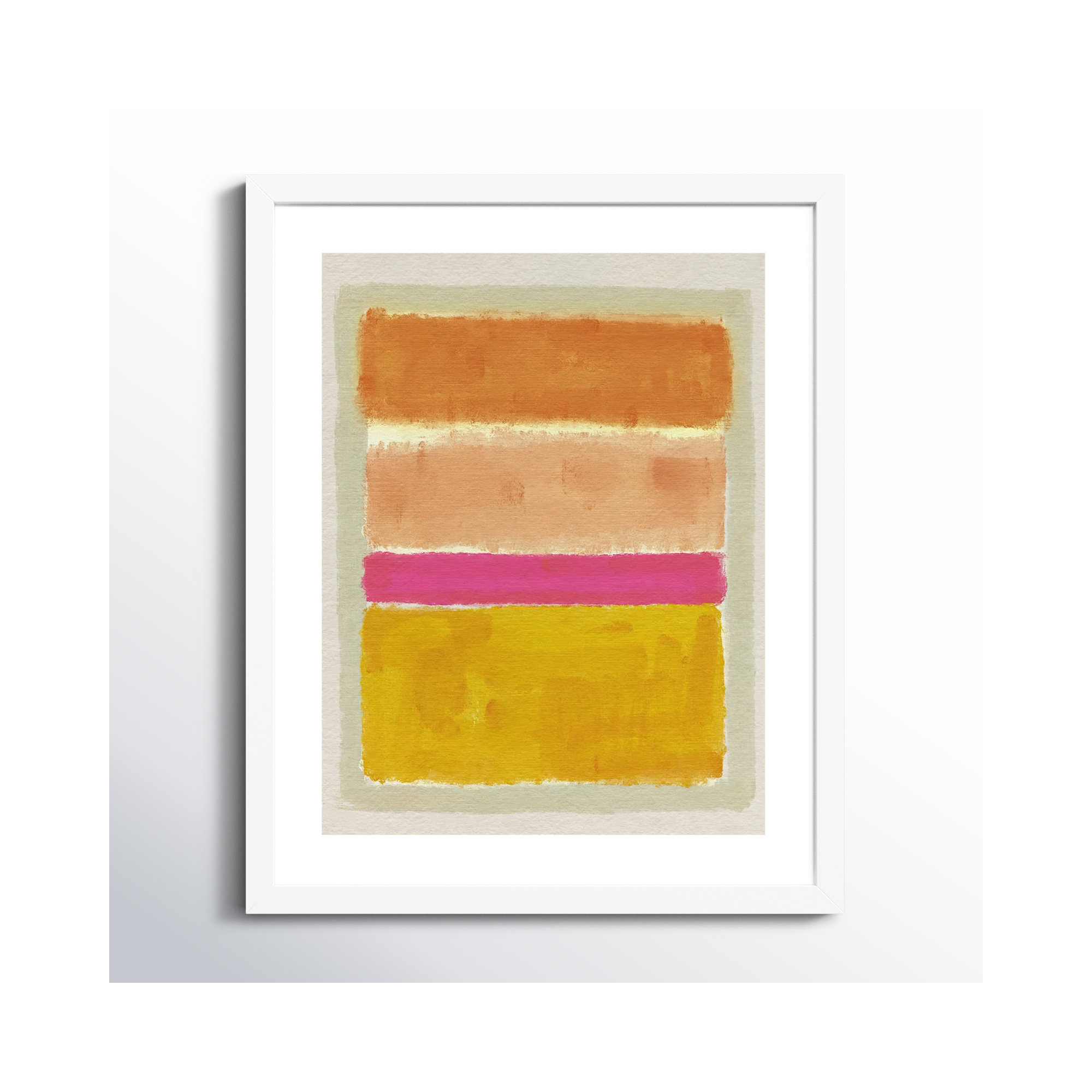 Rothko Inspired Tonescape by Victoria Barnes, 21" H x 17" W x 1" D, White