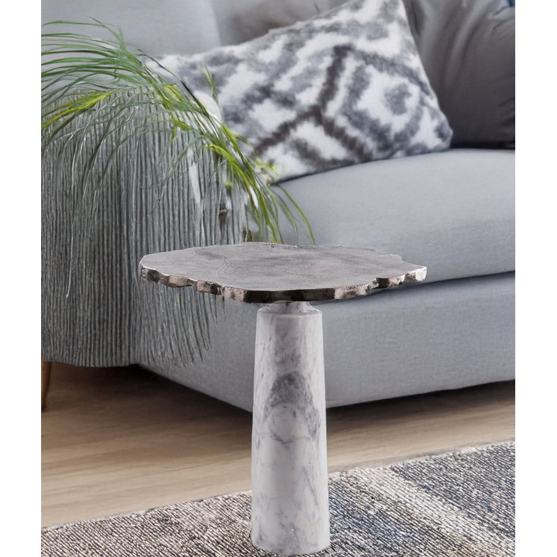 Poste Marble Column End Table