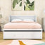 Lit escamotable en bois avec tiroir de rangement, port USB et lattes-82736549-82736574