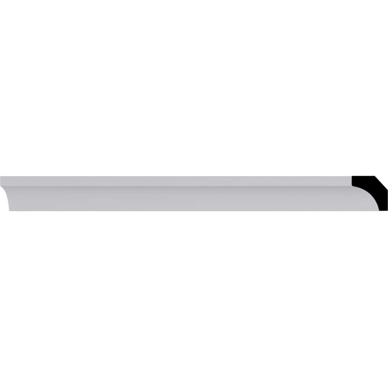 Traditional White Polyurethane Crown Moulding, 94.5" Length