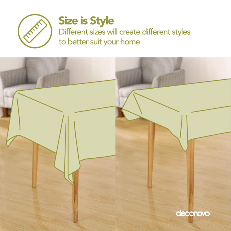 Tablecloths Square Poly-Cotton Blend Tassel Waterproof Fade Resistant Table Cover for Outdoor Picnic, 84" Rectangle, Green