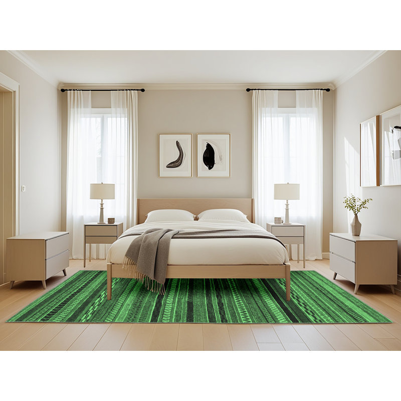 Ketrin Washable Geometric Indoor Rug, Rectangle 5' x 8'