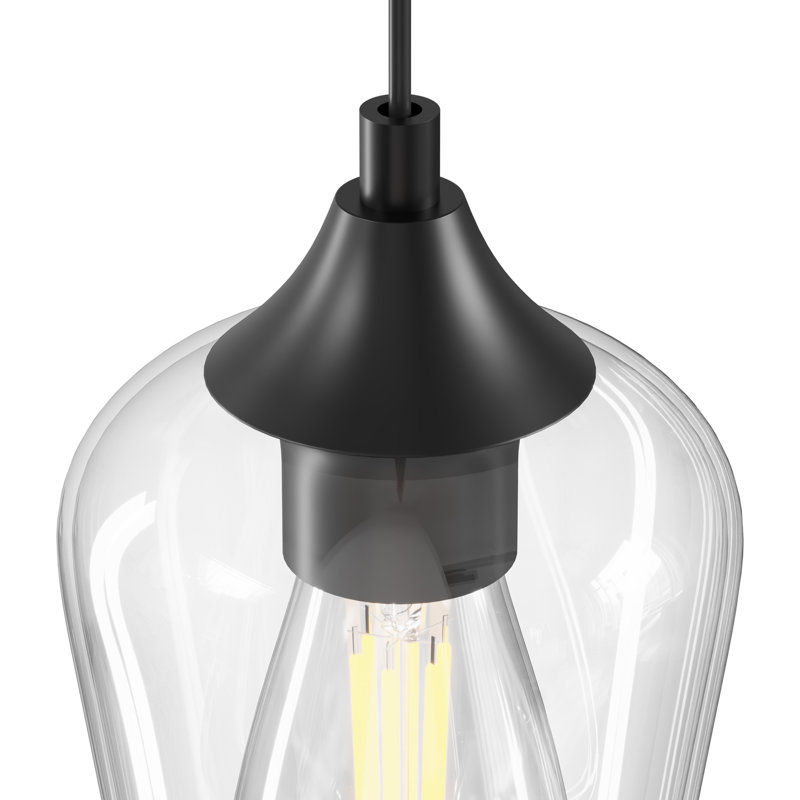 Luminaire suspendu à hauteur réglable, Noir mat, 2