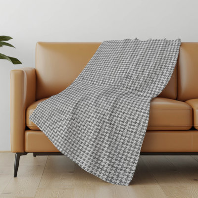 Addison Machine Washable Sherpa Houndstooth Throw Blanket