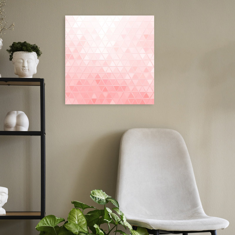 Art mural lilas géométrique abstrait dégradé rose, H 18 po x l 18 po